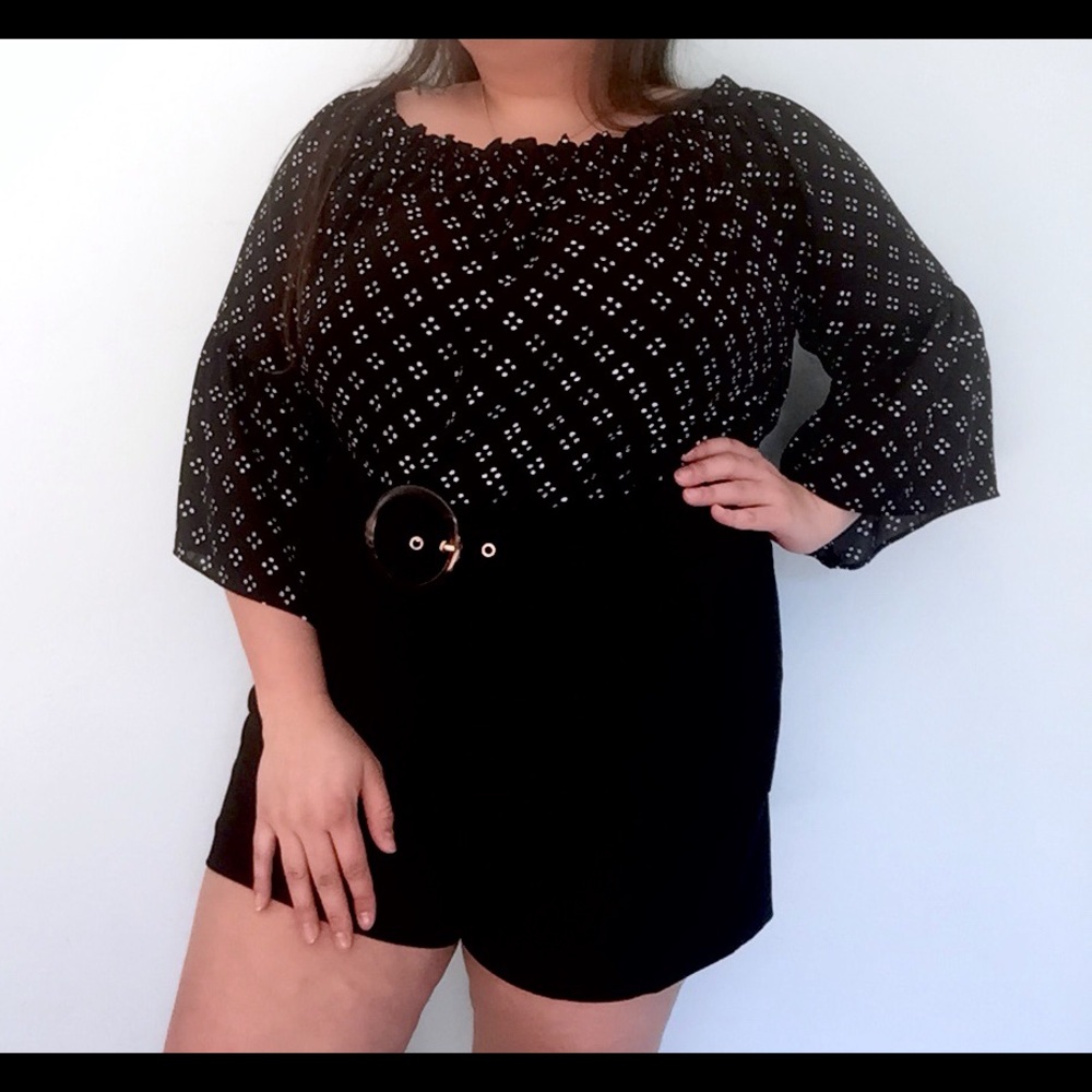 B&W Flowy Blouse